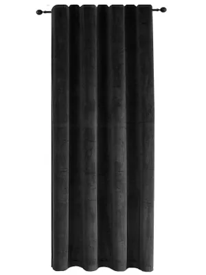 Produktbild von Verdunkelungsvorhang Samt weich 140x225 cm Schwarz Vorhang Kräuselband blickdicht Gardine abdunkelnd U-Band