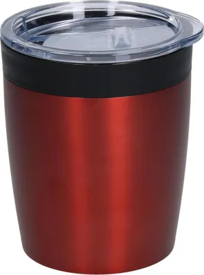 Image de Tasse à café "Medano" 0,28 L - Tasse isotherme en acier inoxydable avec isolation à double paroi et joint en silicone - Tasse à boire To-Go avec couvercle moderne - Rouge