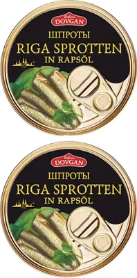 Produktbild von Geräucherte Sprotten in Öl aus Riga 2er-Set