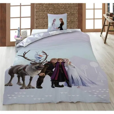 Produktbild von Disney Frozen Bettbezug – 140 x 200 cm – 65 x 65 cm – 100% Flanell