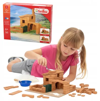 Produktbild von Teifoc Spanisches Haus Konstruktionsset mit echten Ziegeln 86 Teile