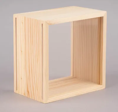 Produktbild von Rico Design Objektkasten mit 2 Acrylscheiben Holz natur 13x13x8cm