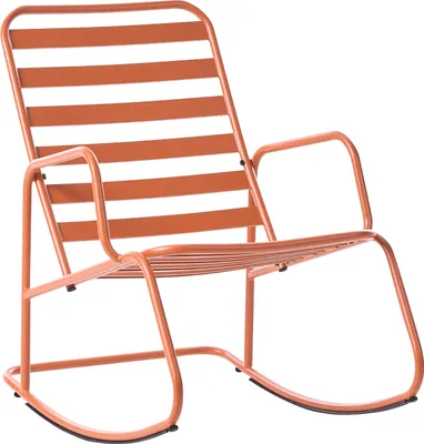 Produktbild von BELIANI Schaukelstuhl für den Garten Orange Aluminium Lamellen modernes Design für den Outdoor-Bereich
