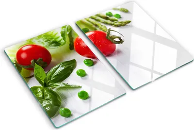 Obrázek produktu pro Kryt varné desky – Kryt na indukční desku – Ochranná skleněná deska – 2x40x52 cm– Skleněné ochranné desky na sporák –Tvrzené sklo –Čerstvá zelenina