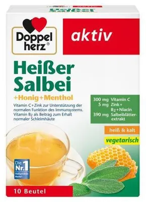 Immagine prodotto di Doppio Cuore Caldo Salvia+Miele+Mentolo Granuli 10 Capsule