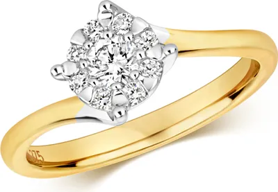 Produktbild von Funkelndes Feuer 9 Karat (375) Gold Damen - Diamant Solitärring Brillant-Schliff 0.30 Karat G - I1 I2, 54 (17.2); TRS316749KYRSN