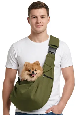 Haustier-Tragetasche für kleine Hunde, Katzen, grün, verstellbar