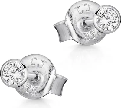 Produktbild von MATERIA by Matthias Wagner Kleine Damen Ohrstecker Zirkonia 925 Silber rhodiniert 3-5mm SO-436