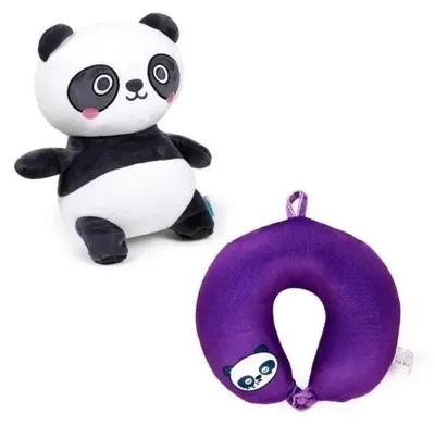 Imagen del producto de Almohada de viaje y peluche 2 en 1, Panda - Puckator