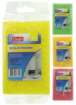 Produktbild von CLEAN Spülschwamm 2er 11x7x2cm 100% Zellulose