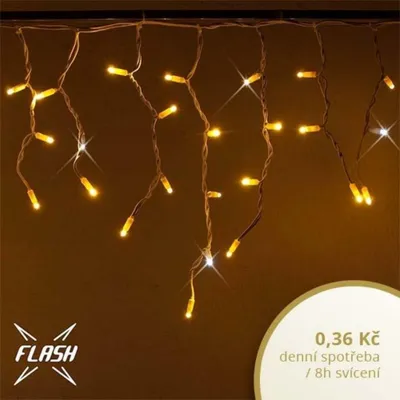 Obrázek produktu pro LED světelné krápníky, FLASH, 3x0,5 m, teple bílá, 114 diod, IP67