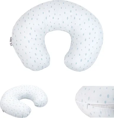 Produktbild von Kikkaboo Stillkissen rund 50 cm Schwangerschaftskissen Bezug abnehmbar Baumwolle blau