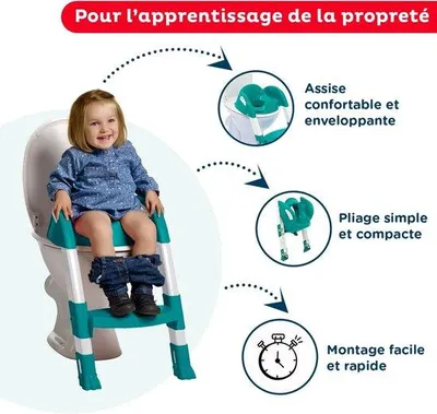 Produktbild von Famanu Kindertoilettenverkleiner mit Treppe - Grün