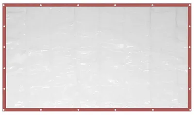 Produktbild von PVC Klarsichtplane - Terrassenmarkise und Vorhang - Wasserdicht - 2,5 x 6 m - 0,5 mm stark - Brauner Rand mit Ösen