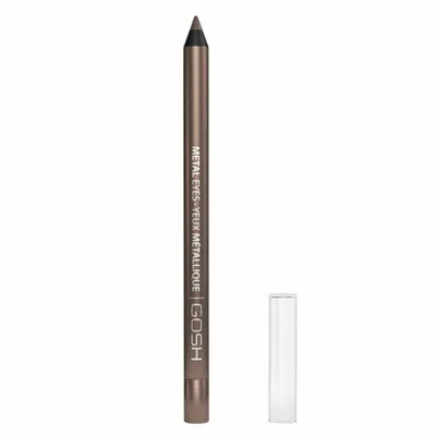 A single eyeliner pencil with its cap off, placed on a white background.