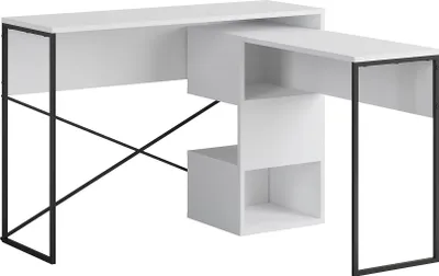 Produktbild von Modularer Holzschreibtisch "Badau" - 110 x 102 x 77 cm - Weiß