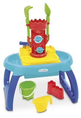 Produktbild von Wasser- und Sandtisch Spieltisch Sandspielzeug - 3 Spielbereiche - Mit Sieb und Sandmühle - Ab 18 Monaten - Bunt