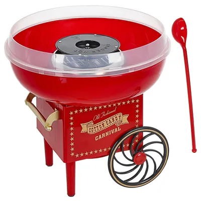 Produktbild von Zuckerwatte Maschine rot gold 29x28cm Kunststoff Baumwolle Candy Jahrmarkt Zuckerwattengerät Küchenmaschine Zucker