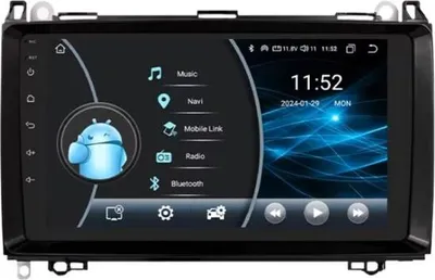Imagen del producto de Radio para coche con Bluetooth, CarPlay, compatible con Mercedes Benz B200 / Sprinter W906 / Viano / Vito W639. Compatible con Apple y Android. Estéreo. Sistema de navegación para coche