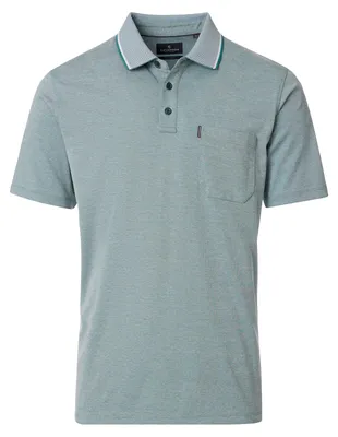 Produktbild von CasaModa XXL Polo salbeigrün melange "easy care"