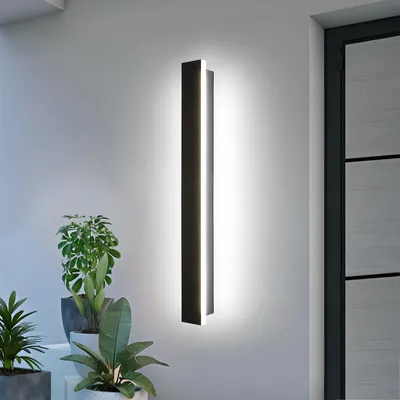 LED-Wandlampe 60cm 12W IP65 Kaltweiß 6000K schwarz