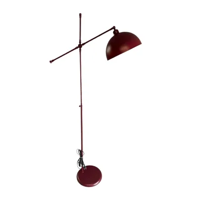 Produktbild von Bordeauxrote Metall-Stehlampe mit E27-Fassung und Verstellbarem Lampenschirm