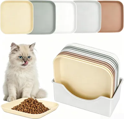 Productafbeelding van Voerbakken voor katten, honden en konijnen, 8 stuks, in verschillende kleuren, voor het voeren van huisdieren