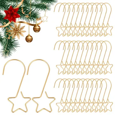 100 goldene Sternhaken aus Edelstahl für Weihnachtsbaum