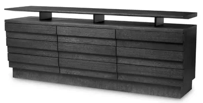 Produktbild von Casa Padrino Luxus Sideboard mit 9 Schubladen Mahagoniholz mit Eichenfurnier Anthrazit - Luxus Möbel