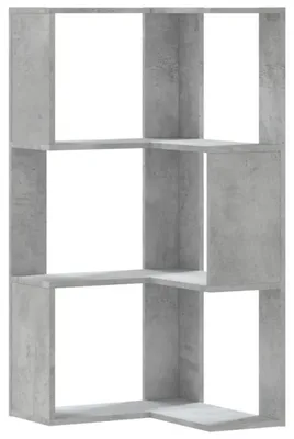 Obrázok produktu pre Rohová knižnica 3 police betón sivá 50x50x102 cm materiál na báze dreva