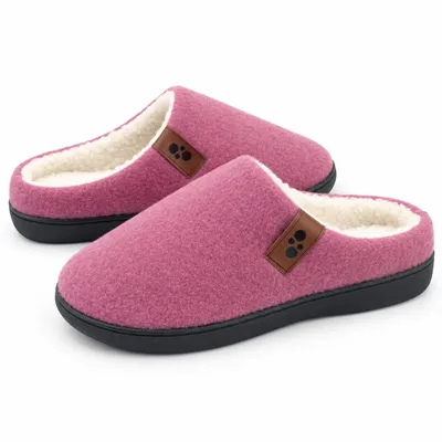 Produktbild von CRELIV Damen Hausschuhe gefüttert, warme Slip-On Pantoffeln für Zuhause, geschlossene Spitze, Rosa, EU 37–39