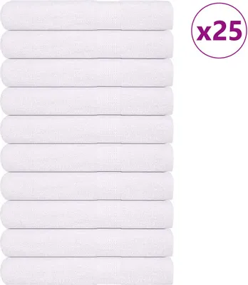 Imagen del producto de Toallas, 25 unidades, color blanco, 100x200 cm, 360 g/m², 100% algodón