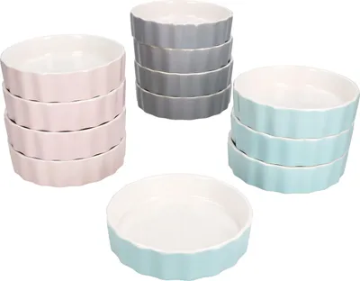 Obrázek produktu pro sada 12 misek na crème brûlée Emilia pink mint grey
