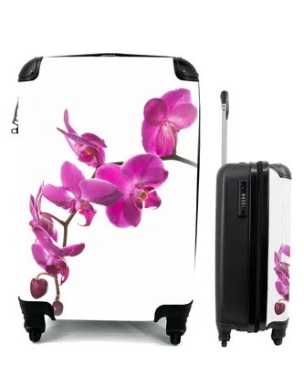 Produktbild von MuchoWow® Koffer Handgepäck Trolley Rollkoffer Kleine Reisekoffer mit 4 Rollen - Orchidee vor weißem Hintergrund - Cabin Size < 55x40x23 cm & 55x40x20 cm - Fotokoffer - Kabinenkoffer - Boardgepäck - Reise-Box - Reisekoffer - Reisegepäck - Koffer mit Bild - Trolley für Kinder