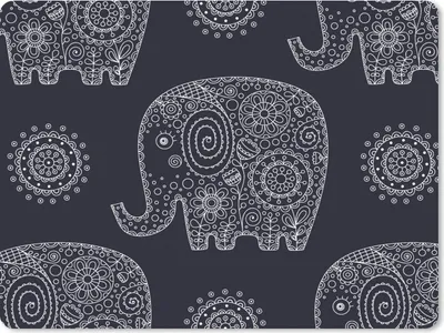 Produktbild von MuchoWow® Mauspad Mousepad Muster - Elefant - Blumen 23x19 cm - Mousepads - Maus Mat - Pad - Mausunterlage - Schreibtischunterlage - Mauspad