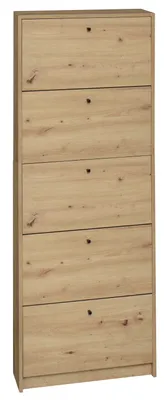 Immagine prodotto di Scaffale per scarpe >Flap< in rovere, materiale composito - 60x168x16 cm (LxAxP)