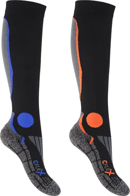 Produktbild von CFLEX Herren & Damen Running Kompressions Strümpfe (2 Paar), Sport Kniestrümpfe - Schwarz-Mix 35-38
