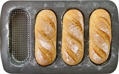 Immagine prodotto di Birkmann Mit Laib und Seele Mini-Baguetteblech, Baguette Blech, Backform, Backzubehör, Antihaft, 35 cm, 210219