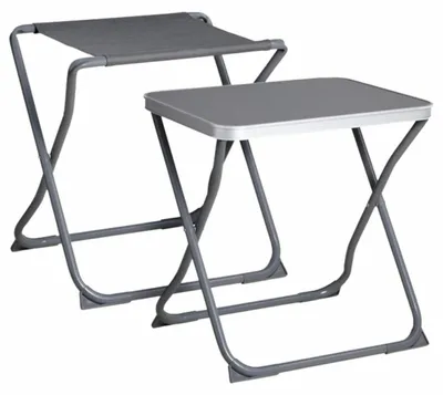 Produktbild von HOWHOMELY | Klapptisch - Campingtisch - grau - 2er Set - mit Stuhl - für Camping - leicht - tragbar