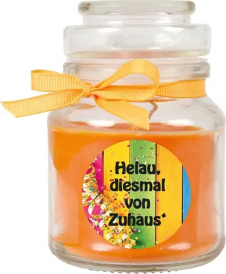 Produktbild von Karneval Duftkerze im Bonbonglas - viele Motive zur Auswahl, - Brenndauer bis zu 110 Std