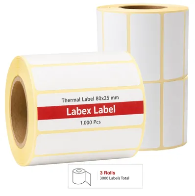 Produktbild von Thermische Etiketten, 80 x 25 mm - 3000 Stück