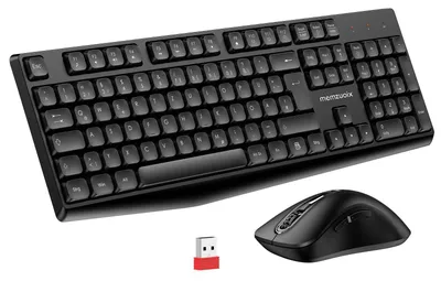 Produktbild von QWERTZ Kabelloses Tastatur Maus Set Deutsch-Layout Nummernblock Schwarz
