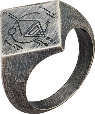 Produktbild von Cai Ring 925 Silber Siegelring Raute matt oxidiert Tattoo Motiv 41185190346846