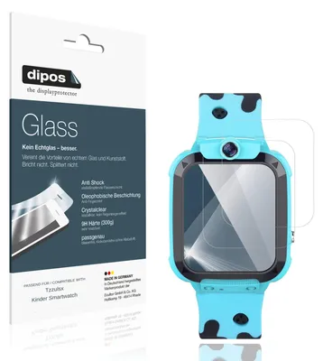 Produktbild von 2x Schutzfolie für Tzzulsx Kinder Smartwatch - Anti-Shock 9H Folie dipos Glass Kunststoffglas