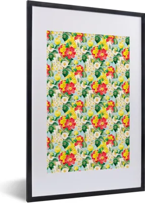 Produktbild von MuchoWow® MuchoWow® Gerahmtes Poster Blumen - Pastell - Farben 40x60 cm - Poster mit zchwarzem Bilderrahmen - Poster in Rahmen