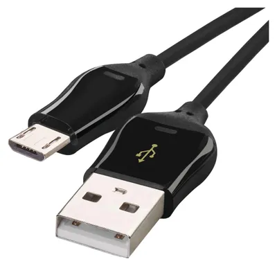 USB Kabel 2.0 A Stecker - Micro B Stecker 1m, schwarz, QC