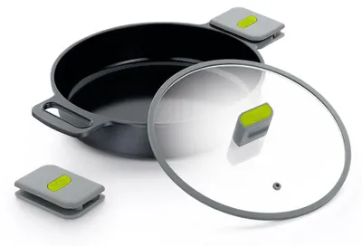 Produktbild von BRA Life | Niedriger Kochtopf 28 cm, 100 % es recyceltes Aluminiumguss, Keramik-Antihaftbeschichtung, vollständig induktionsgeeignet, für alle Herdarten einschließlich Induktion geeignet