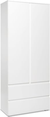 IMAGE7 Schrank – 2 Türen + 2 Schubladen – Mattweiß – 80 x 191 x 40 cm