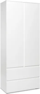 Produktbild von IMAGE7 Schrank – 2 Türen + 2 Schubladen – Mattweiß – 80 x 191 x 40 cm