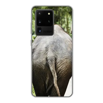 Produktbild von MuchoWow® Handyhülle Schutzhülle Hülle für Samsung Galaxy S20 Ultra Elefant - Tiere - Grau - Natur Silikon Softcase Handy Hülle - Karteninhaber